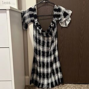 Black and white smocked dress